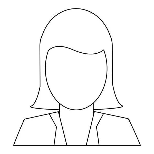 Geschäftsfrau Avatarprofil schwarz und weiß — Stockvektor