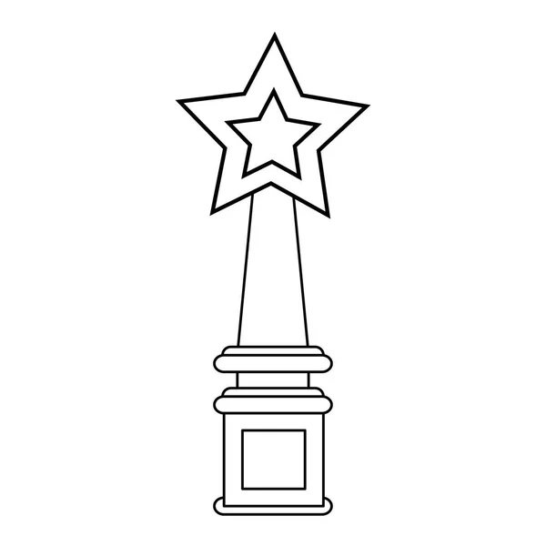 Trofeo Copa campeonato blanco y negro — Vector de stock