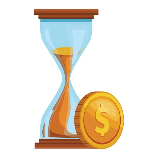 Пісочний годинник Фінанси значок — стоковий вектор