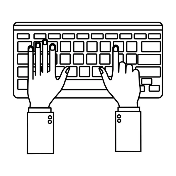 Mano en el teclado — Archivo Imágenes Vectoriales