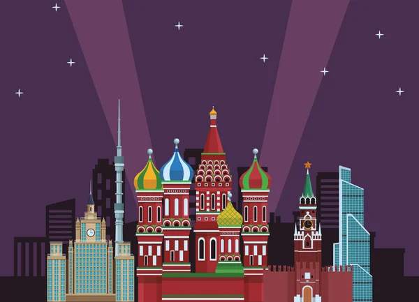 Соответствующие здания России — стоковый вектор