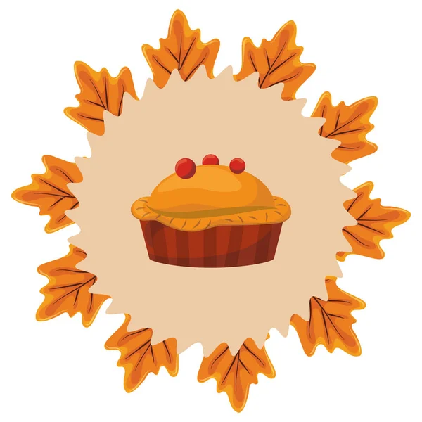 Tarte à la citrouille de Thanksgiving — Image vectorielle