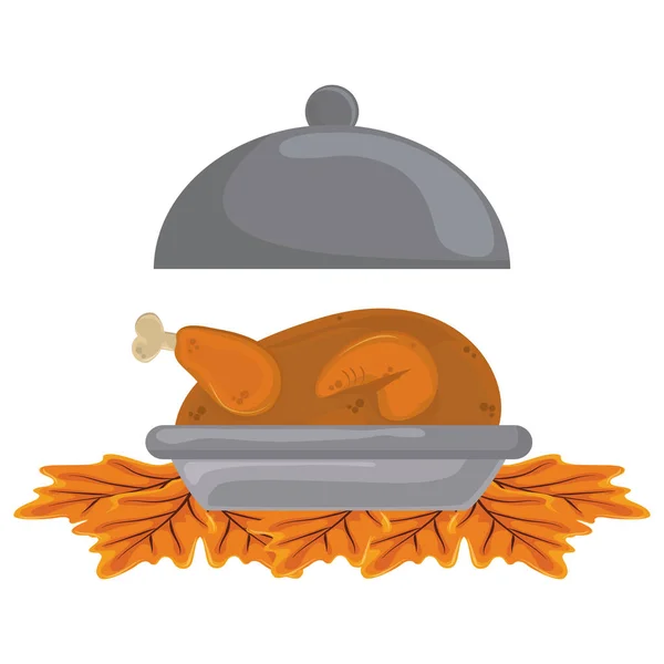 Thanksgiving roasted turkey - Stok Vektor