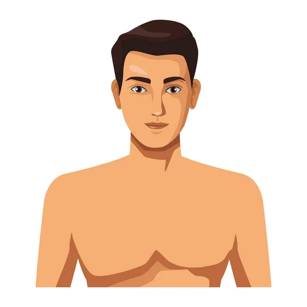 Man naked half body — Stock Vector