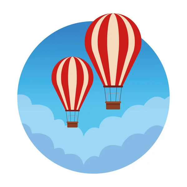 Hete luchtballon reizen — Stockvector