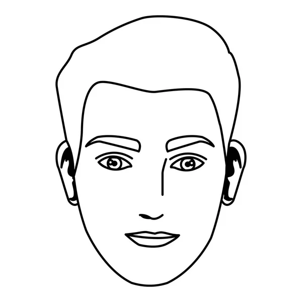 Homme seul visage — Image vectorielle