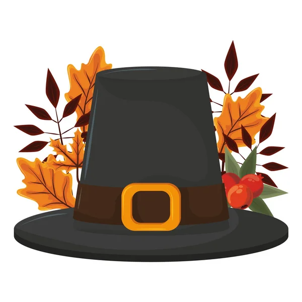Thanksgiving day pelgrim hoed — Stockvector