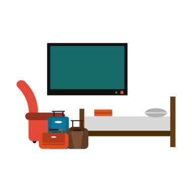 Otel odası yatak ve Bagaj