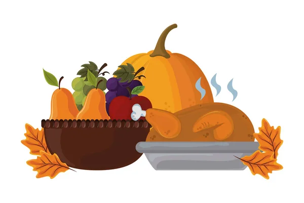 Thanksgiving day dinner — Stock Vector