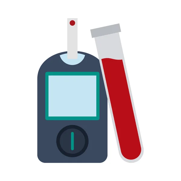 Análisis de sangre glucosímetro — Archivo Imágenes Vectoriales