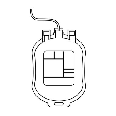 Kan torbası sembol siyah ve beyaz