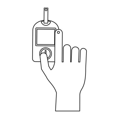 Şeker Ölçüm el test siyah ve beyaz