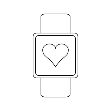 SmartWatch kalp sembol siyah ve beyaz