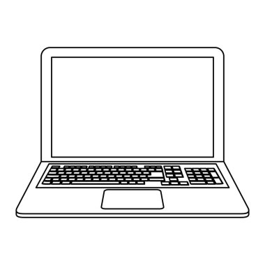 Dizüstü bilgisayar teknolojisi siyah ve beyaz