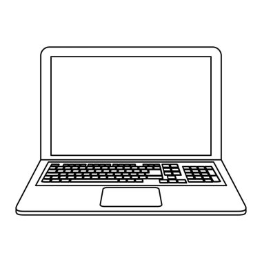 Dizüstü bilgisayar teknolojisi siyah ve beyaz