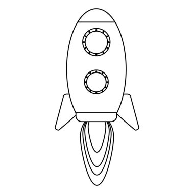 Sembol siyah ve beyaz alarak roket