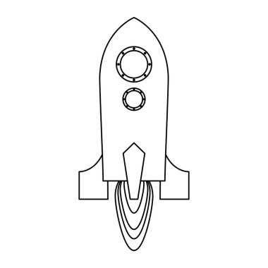 Sembol siyah ve beyaz alarak roket