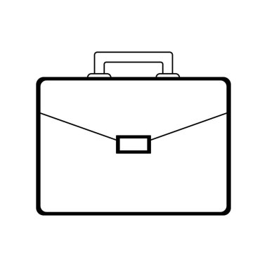 İş evrak çantası sembol siyah ve beyaz