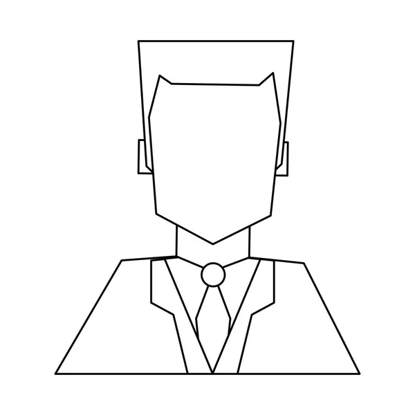 Perfil de avatar recepcionista Hote blanco y negro — Vector de stock