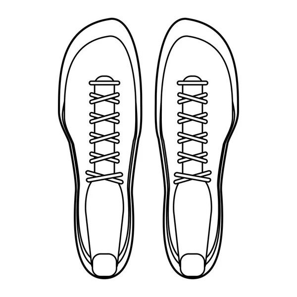 运动鞋鞋黑色和白色 — 图库矢量图片