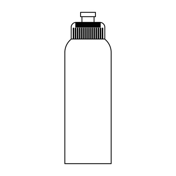 Μπουκάλι νερό θερμο μαύρο και άσπρο — Διανυσματικό Αρχείο