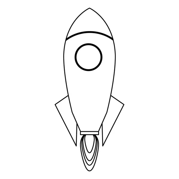 Rakete hebt ab Symbol schwarz-weiß — Stockvektor