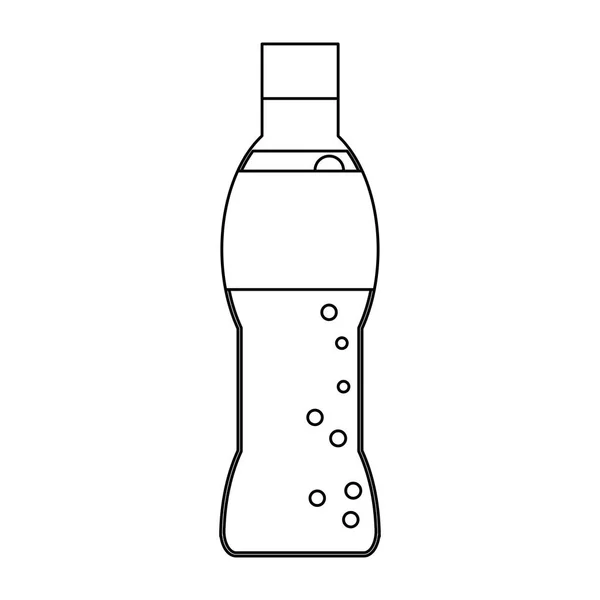 Soda Flasche Symbol schwarz und weiß — Stockvektor