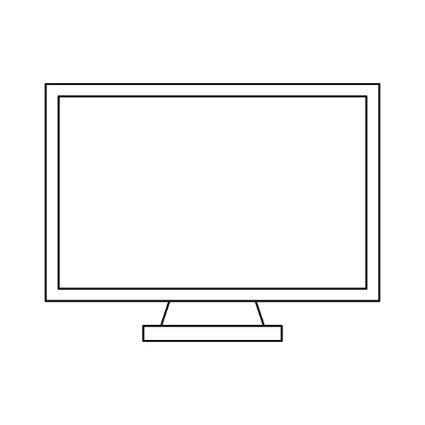 Computer screen technology black and white — Stock Vector