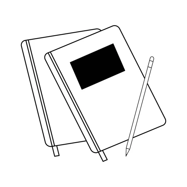 Libreta de direcciones aislada en blanco y negro — Vector de stock