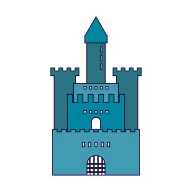 İzole vektör çizim grafik tasarım Bina Ortaçağ Kalesi