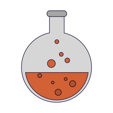 Kimya şişe cam simgesi mavi çizgiler