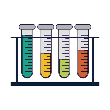 Kimya test tüpleri mavi çizgiler