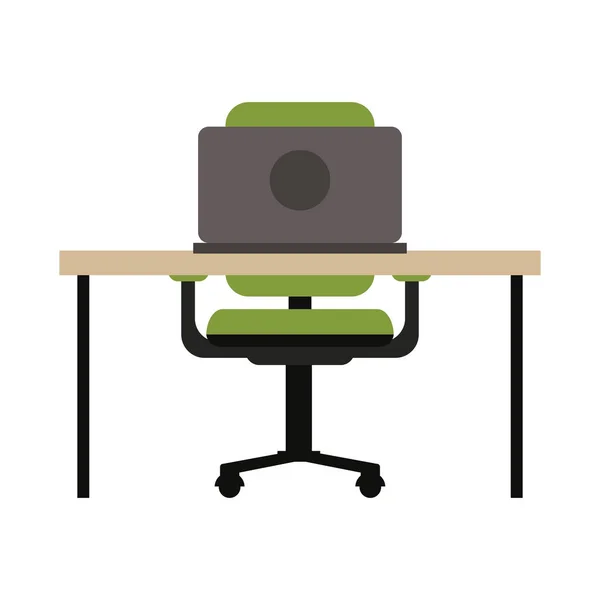 Kontorsbord med dator — Stock vektor