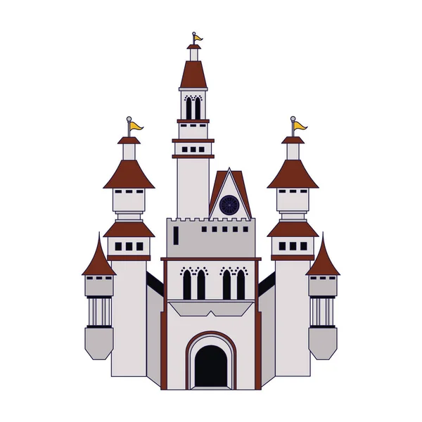 Edifício Castelo Medieval Ilustração Vetorial Isolada Design Gráfico — Vetor de Stock