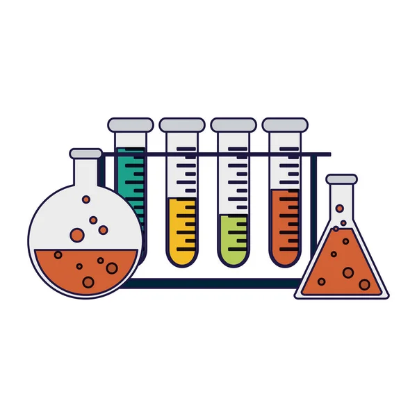 Science experiments and investigation blue lines — Stock Vector