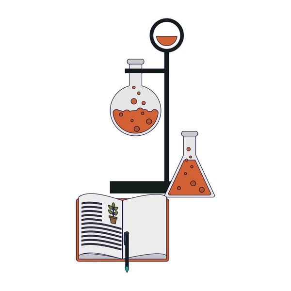 Science experiments and investigation blue lines — Stock Vector