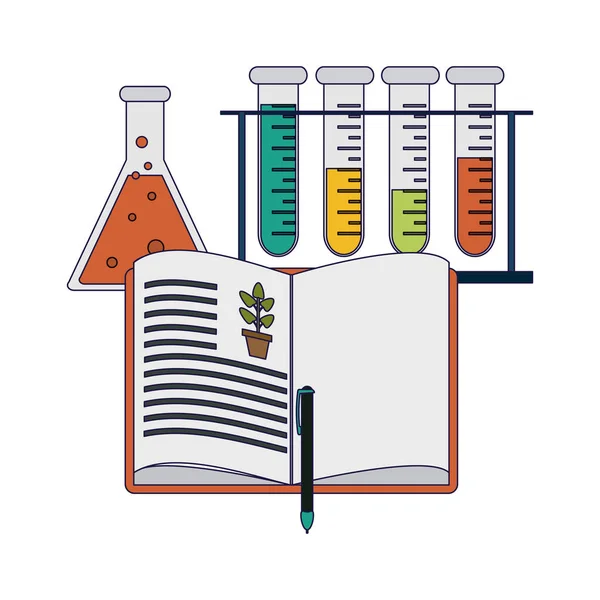 Wissenschaftliche Experimente und Untersuchungen Blaue Linien — Stockvektor