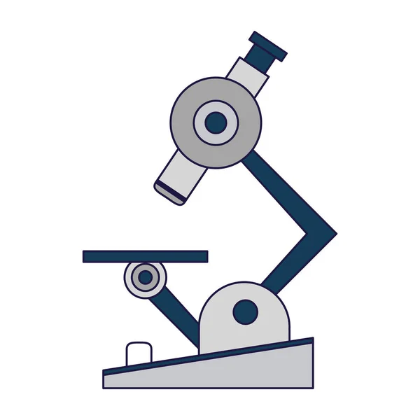 Mikroskop wissenschaftliches Werkzeug blaue Linien — Stockvektor