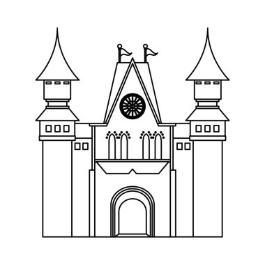 Siyah ve Beyaz Bina Ortaçağ Kalesi