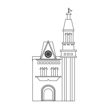 Siyah ve Beyaz Bina Ortaçağ Kalesi