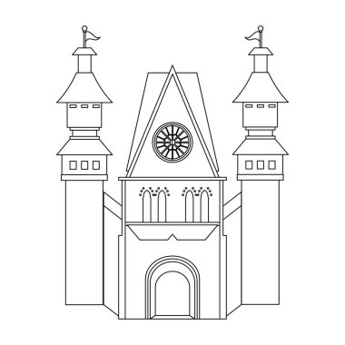 Siyah ve Beyaz Bina Ortaçağ Kalesi