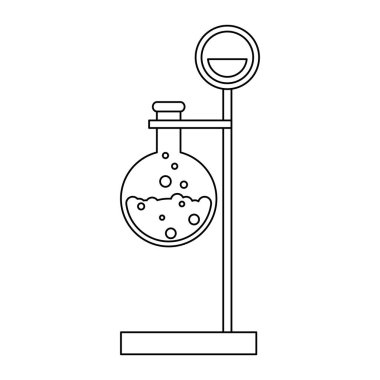 Kimya şişesi ile destek standı siyah ve beyaz