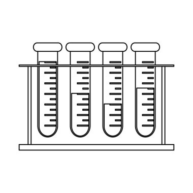 Kimya test tüpleri siyah ve beyaz