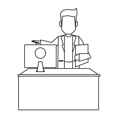 Doktor ofis kavramı siyah ve beyaz