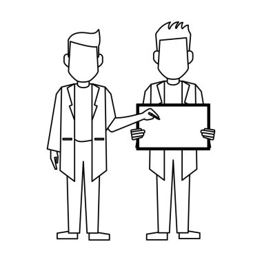 Doktorlar boş işareti siyah ve beyaz