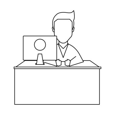 Doktor ofis kavramı siyah ve beyaz