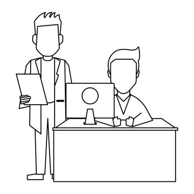 Doktor ofis kavramı siyah ve beyaz