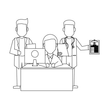 Doktor ofis kavramı siyah ve beyaz