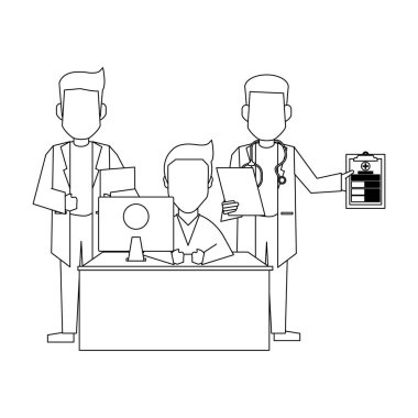 Doktor ofis kavramı siyah ve beyaz