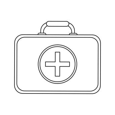 Tıbbi ilk AIDS çanta siyah ve beyaz